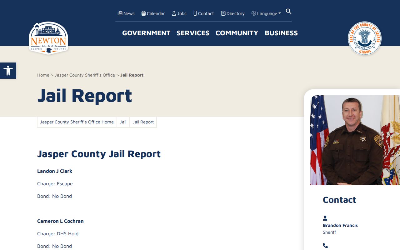 Jasper County 24-hour release check using the current jail report